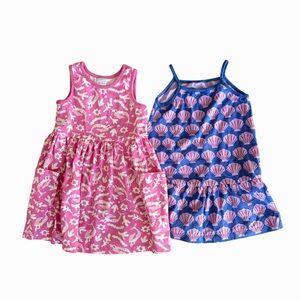 Hanna Andersson 2 Dresses Girls 5 Merry Mermaids & Seashells Cotton Knit